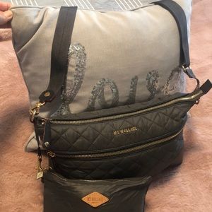 MZ WALLACE Grey Crossbody with detachable pouch. Great condition.